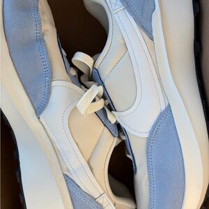 Nike Soft Pearl blue and Summit White Waffle Debut athletic sneakers